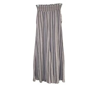 Wrap London Wide Leg Striped Smocked‎ Waist Pants Bohemian Casual artsy beach